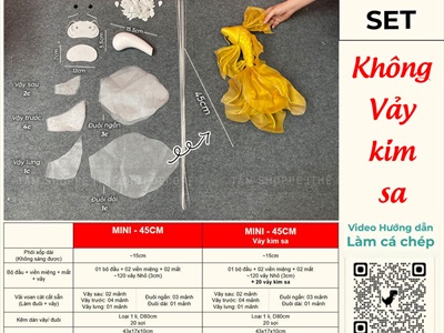 Set phụ kiện tự làm cá chép Mini decor [Loại đẹp] D45cm SET-DIY-05